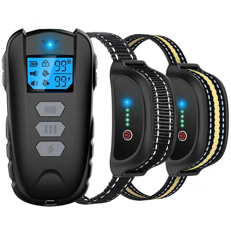 1000ft Electric Dog Training Collar Pet Remote Control Barkproof Collars for Dogs Vibration Sound Shock Rechargeable Waterproof