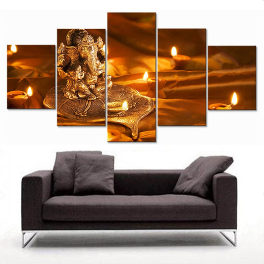 5 Pieces Wall Art Canvas Painting Diwali Poster Living Room Modern Decoration Bedroom Home Modular Framework Pictures
