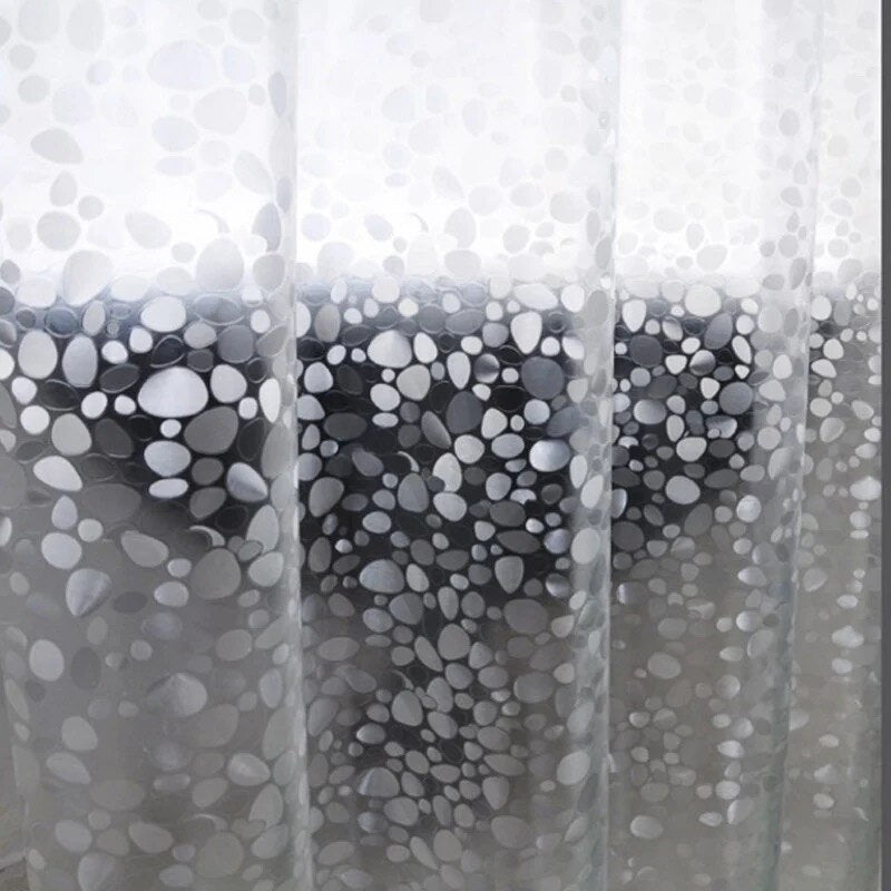 3D Translucent Shower Curtain Waterproof Mildew EVA Bath Curtains Modern Cobblestone Pattern Bathroom Curtain With Hooks