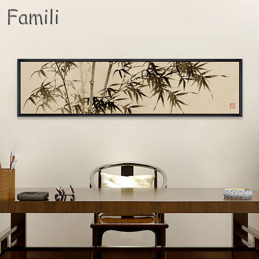 Digital printed Traditional Chinese Bamboo Painting Landscape Oil painting on Canvas Sofa Poster Wall Picture for Living Room