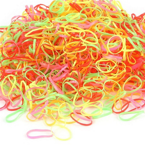 About 1000pcs/bag 2018 New Child Baby Hair Holders Rubber Bands Elastics Girl&#39;s Tie Gum Braids Hair Accessories