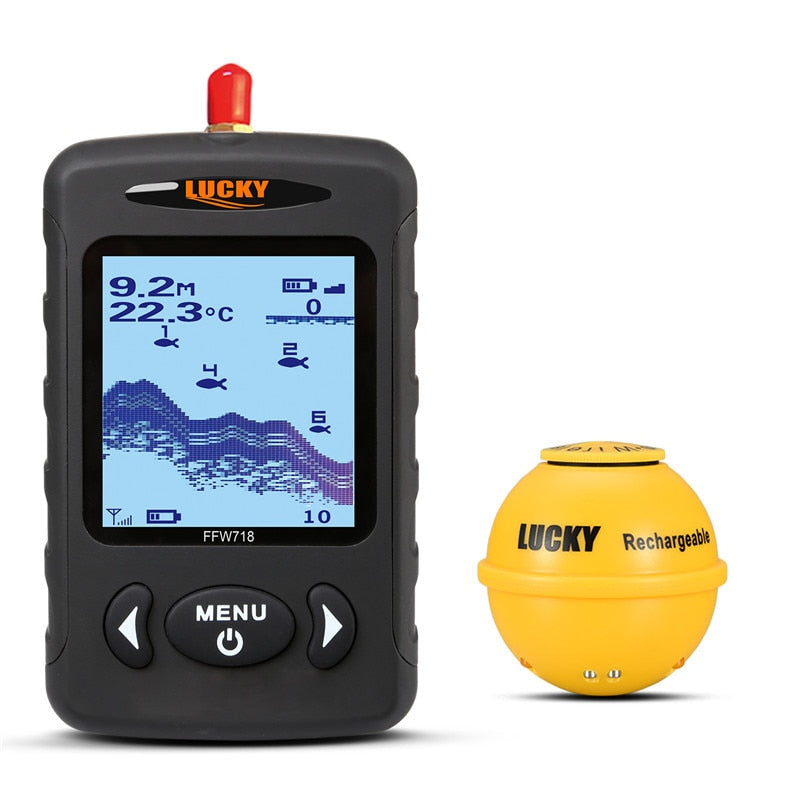 Lucky FFW718&amp; FFW718LA Wireless Portable Fish Finder 45M/135FT Sonar Depth Sounder Alarm Ocean River Lake