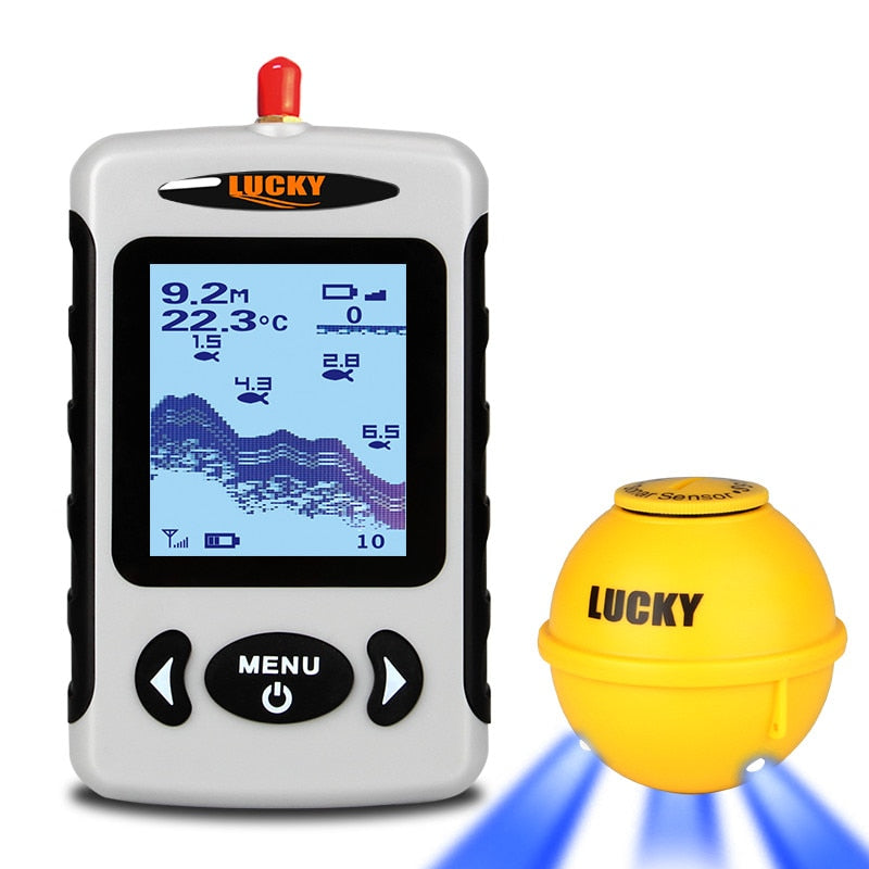 Lucky FFW718&amp; FFW718LA Wireless Portable Fish Finder 45M/135FT Sonar Depth Sounder Alarm Ocean River Lake