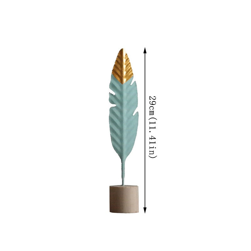 Modern Feather Wooden Decorations Simple Miniature Figurines for Living Room Table Office Home Decoration Accessories