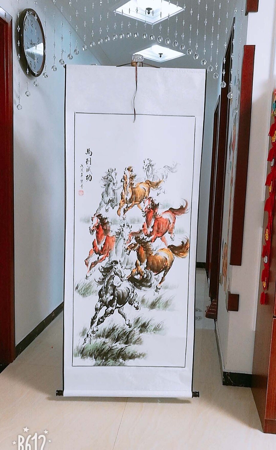 GOOD - TOP foreign business gift  Home SHOP WALL Decorative art Success 8 running horses FENG SHUI ART chinese painting work