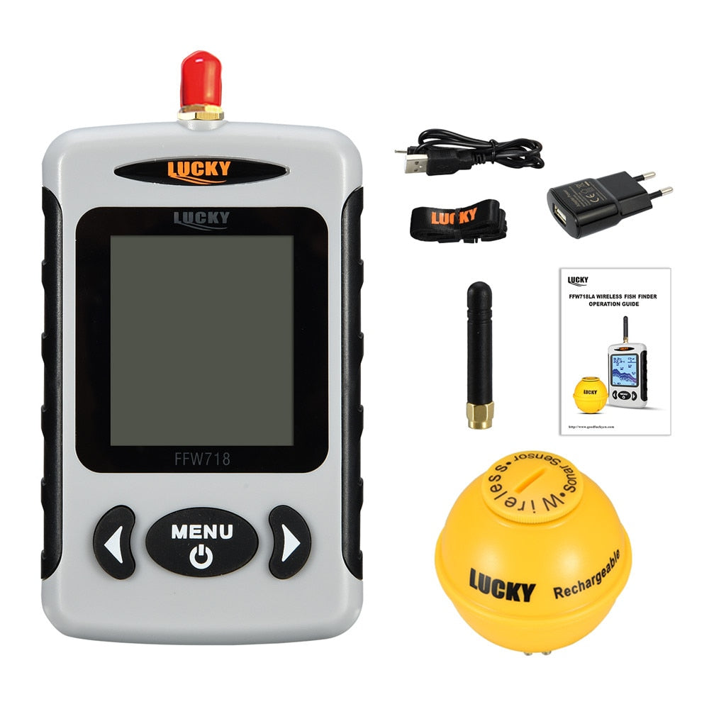 Lucky FFW718&amp; FFW718LA Wireless Portable Fish Finder 45M/135FT Sonar Depth Sounder Alarm Ocean River Lake