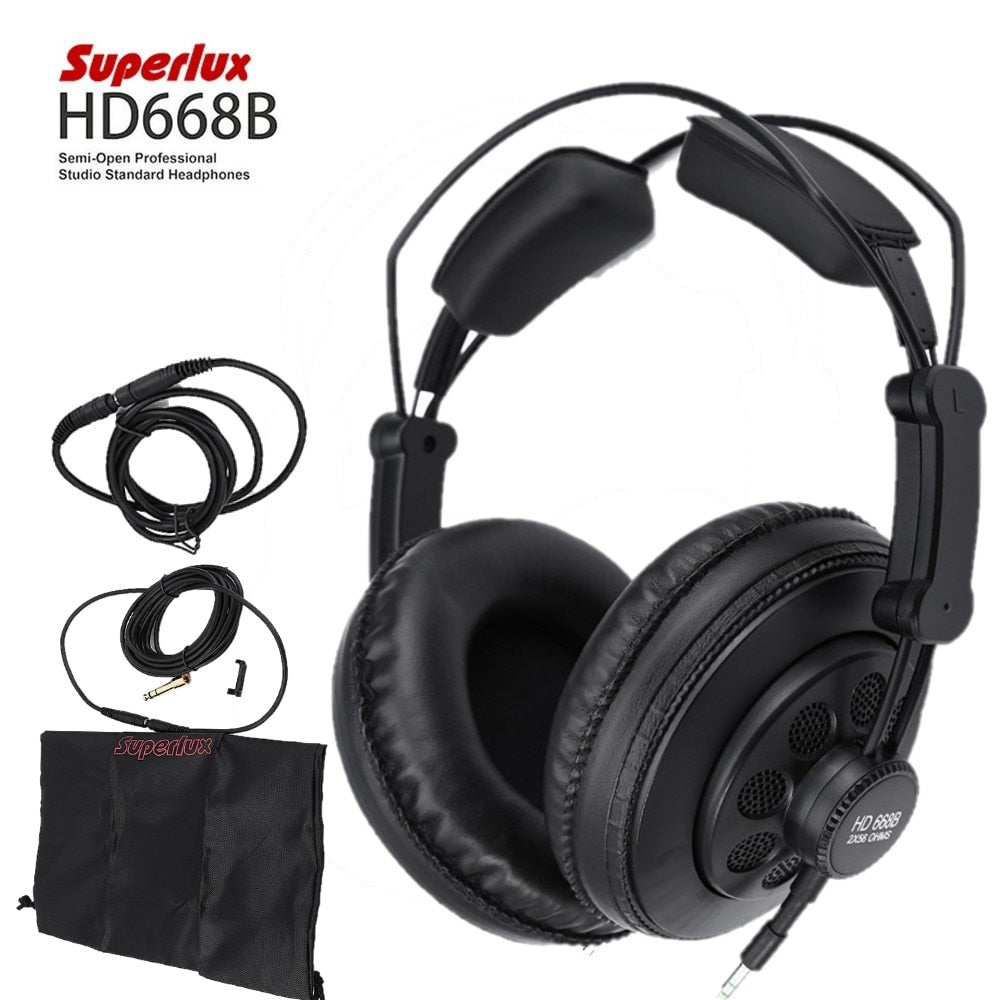 Original Superlux HD668B Professional Monitor Semi-open Studio Standard Dynamic Headset  Monitoring For Music