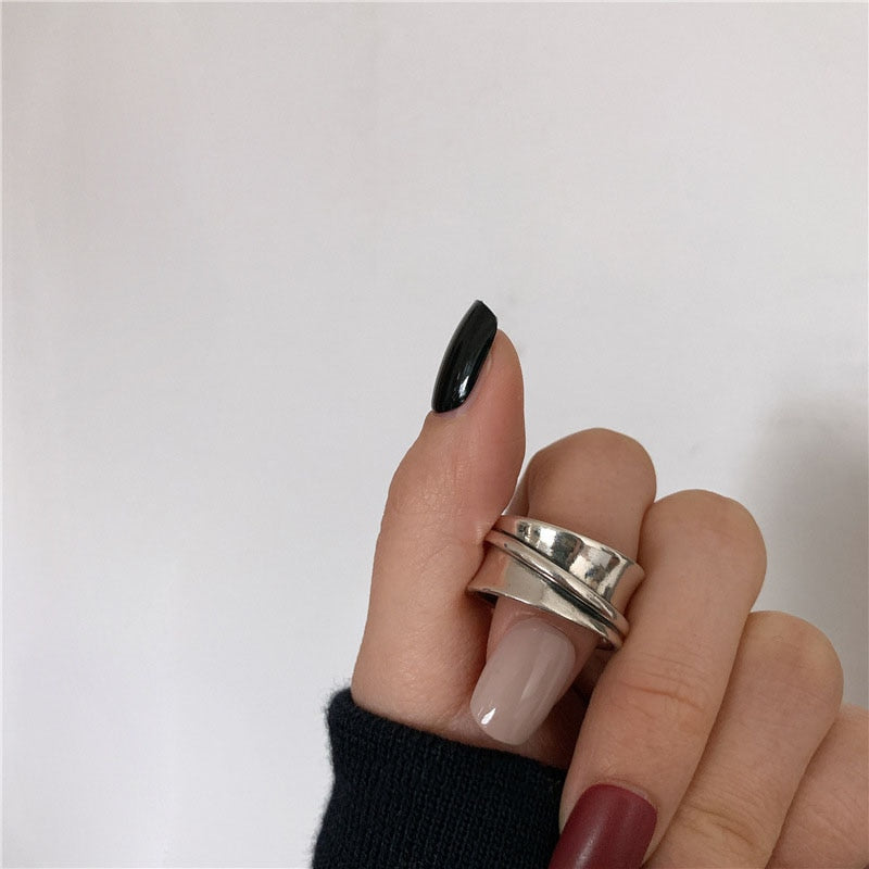 XIYANIKE Wholesale Silver Color  Engagement Rings for Women CouplesCreative Simple Geometric Handmade Party Jewelry Gifts