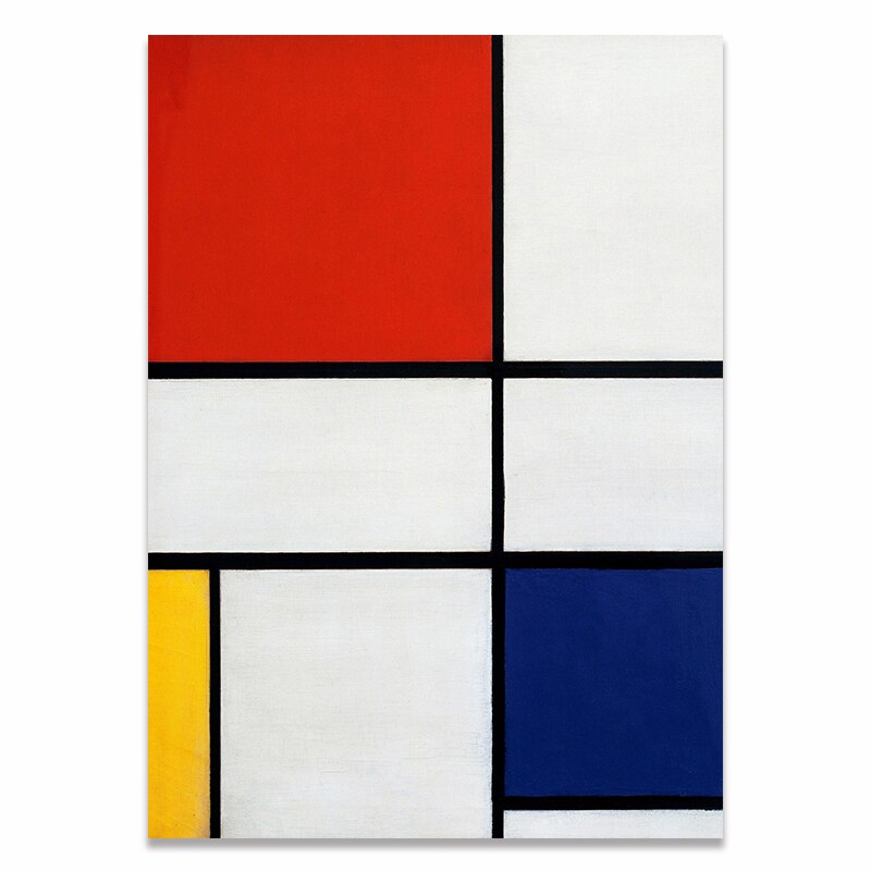 Mondrian Classic Color Abstract Style Canvas Print Painting Poster Modern Wall Pictures Art Living Room Interior Home Decoration