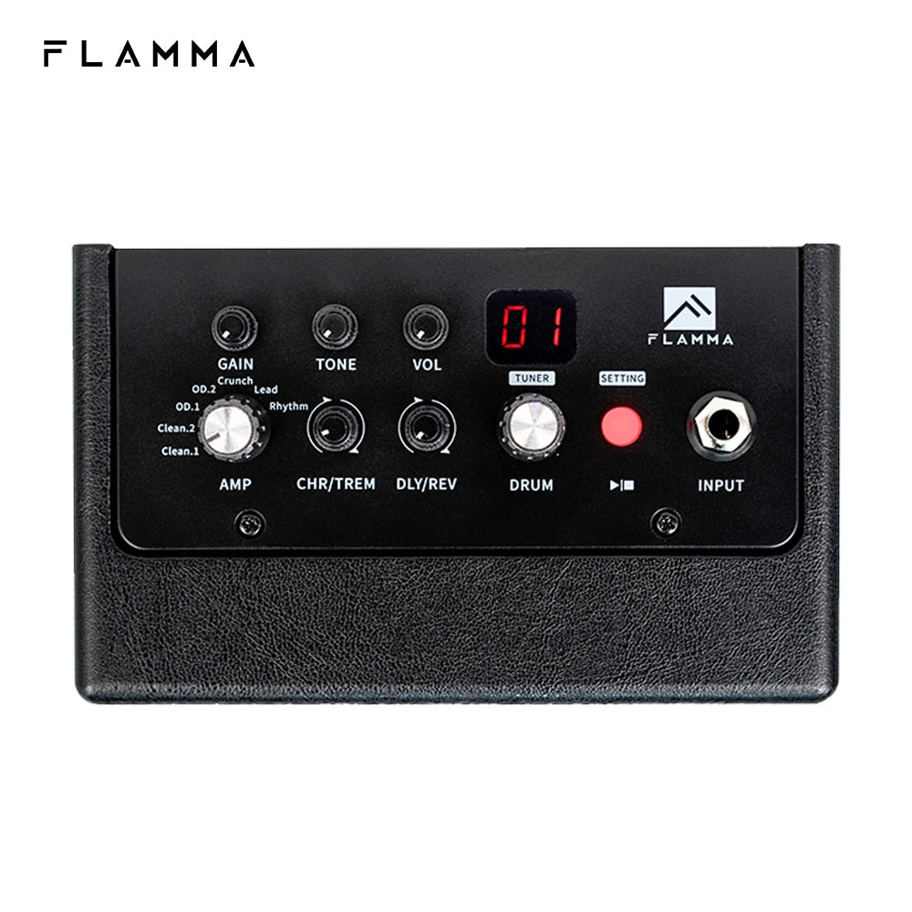 FLAMMA FA05 Electric Guitar Amplifier Amp Bluetooth Combo Amplifier Speaker Mini Portable with 7 Preamp Models 40 Drum Machine