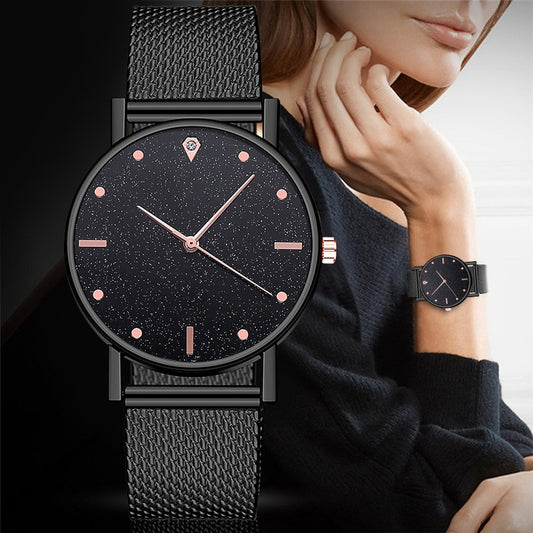 2020 Watch Women Dress Stainless Steel Band Analog Quartz Wristwatch Fashion Luxury Ladies Golden Rose Gold Watch Clock Analog