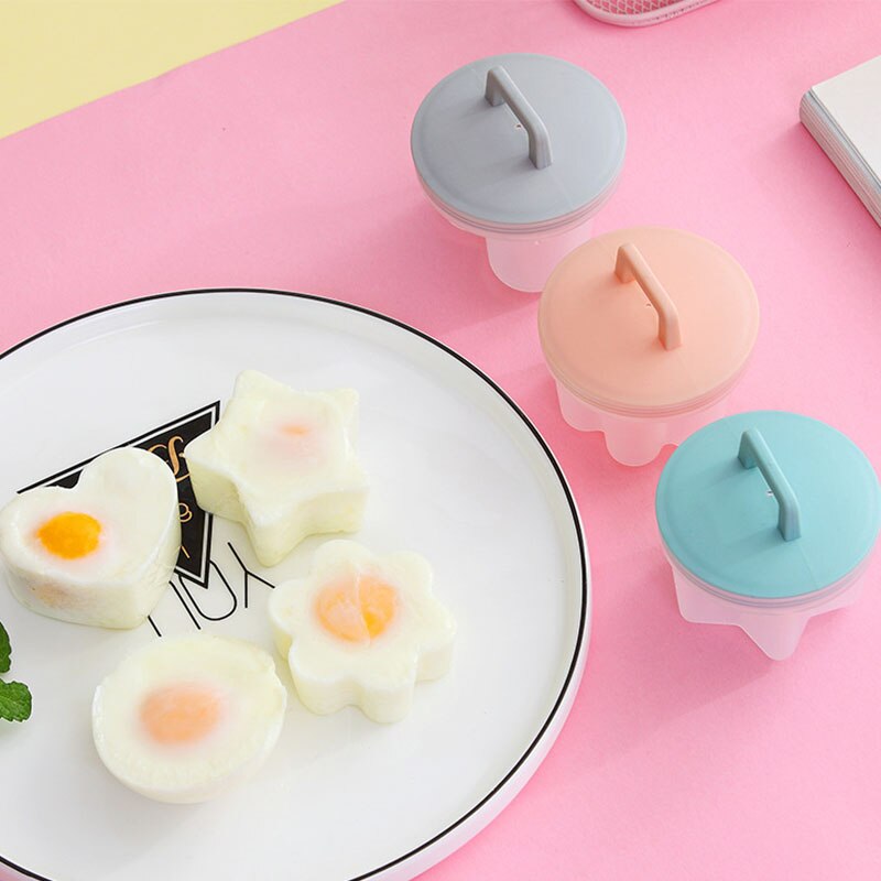 4Pcs/1pcs Heart Egg Boiler Kitchen Egg Cooking Tool Mold Form With Lid Brush Shaper Omelet Moulds for Kitchen Baking Accessories