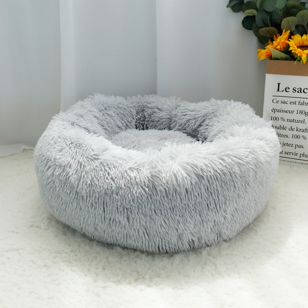 Pet Dog Bed Mat Fluffy Calming Dog Bed Blanket Long Plush Cat Dog House Beds Hondenmand Round Lounger Sofa Sleeping Bag Kennel