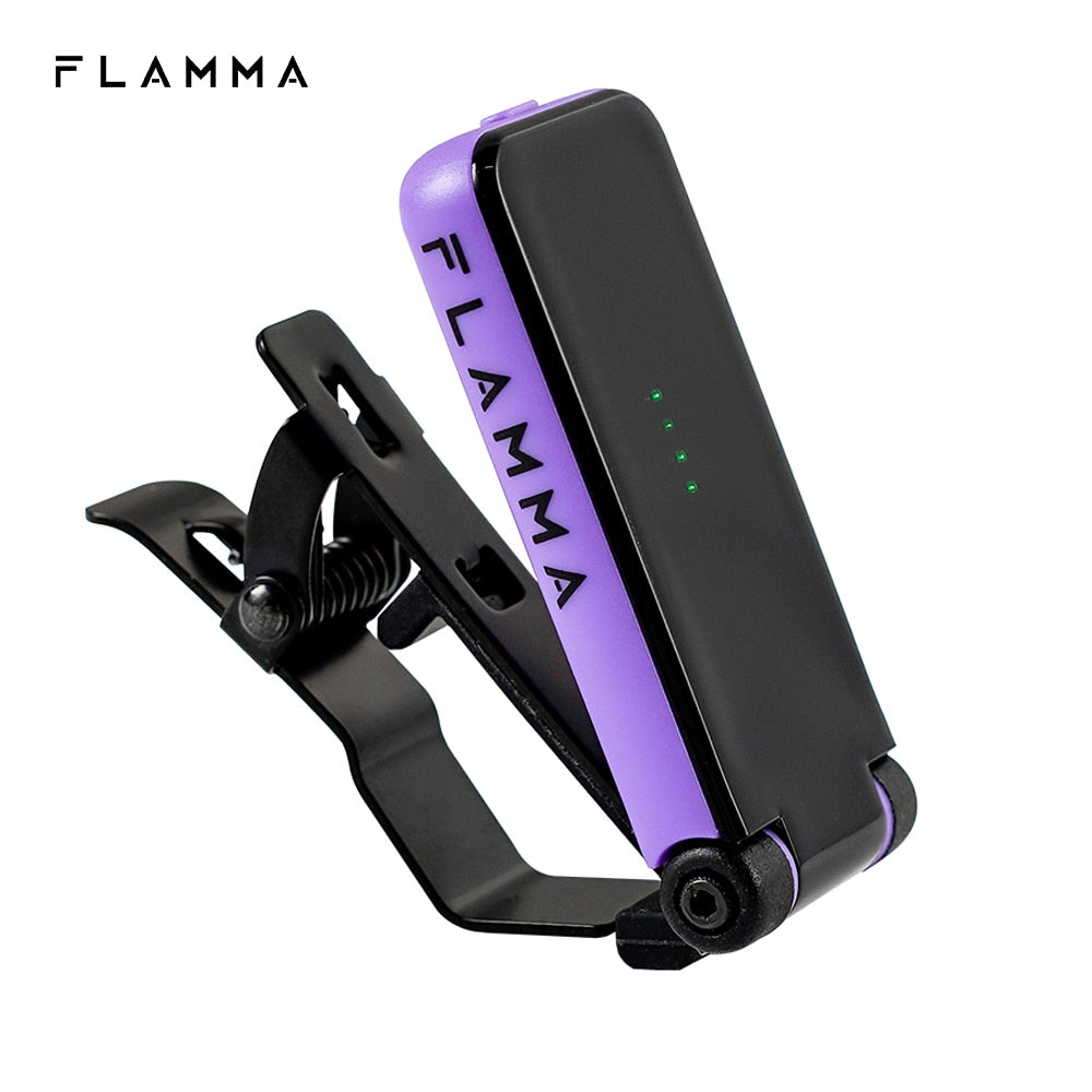 FLAMMA FT01 Clip-on Tuner for Electric Acoustic Guitar Bass Ukeleles All Instruments Christmas Gift