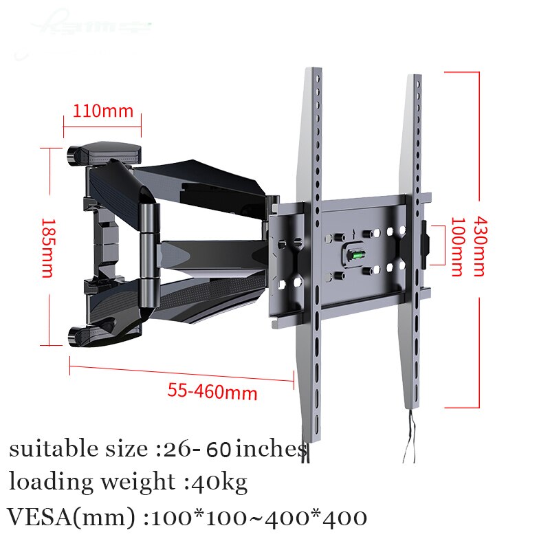 Six Arms Full Motion Wall Mount TV Bracket For 32"-65" LCD LED Screen Universal TV Support Load Up To 40kg VESA MAX 400*400 mm