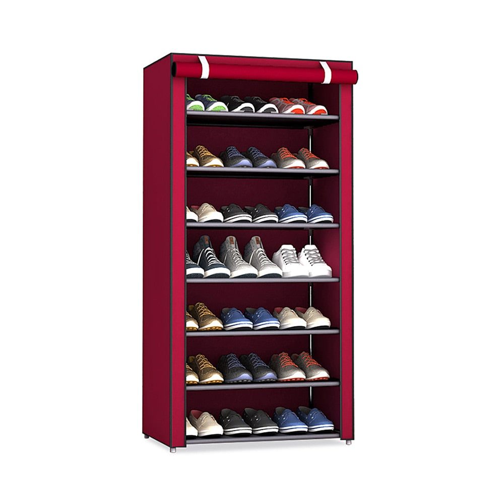 4/5/6/8/10Layers Shoes Rack With Dustproof Cloth Non-Woven Fabric Shoe Stands Organizer Closet Home Shoes Storage Holder Shelfs