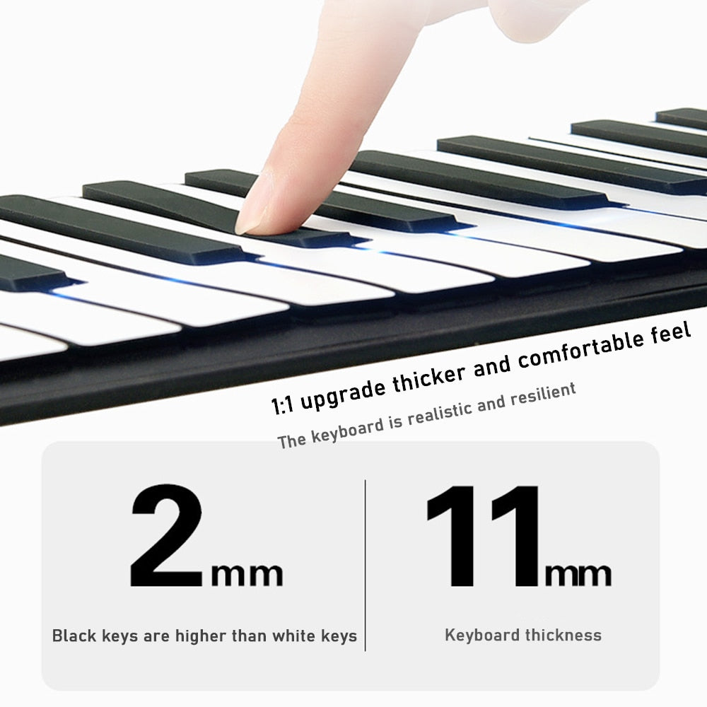 88 Key Electronic Piano MIDI &amp; USB Charge Portable Flexible ABS Soft Silicone Keyboard Digital Piano with Horn and Sustain Pedal