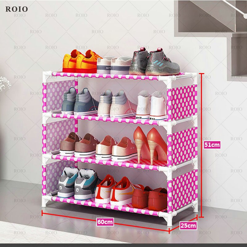 Simple Shoe Rack Metal Shoe Shelf Boots Shoes Rack Living Room Space Saving Shoes Organizer Stand Holder Nonwoven Shoe Cabinet