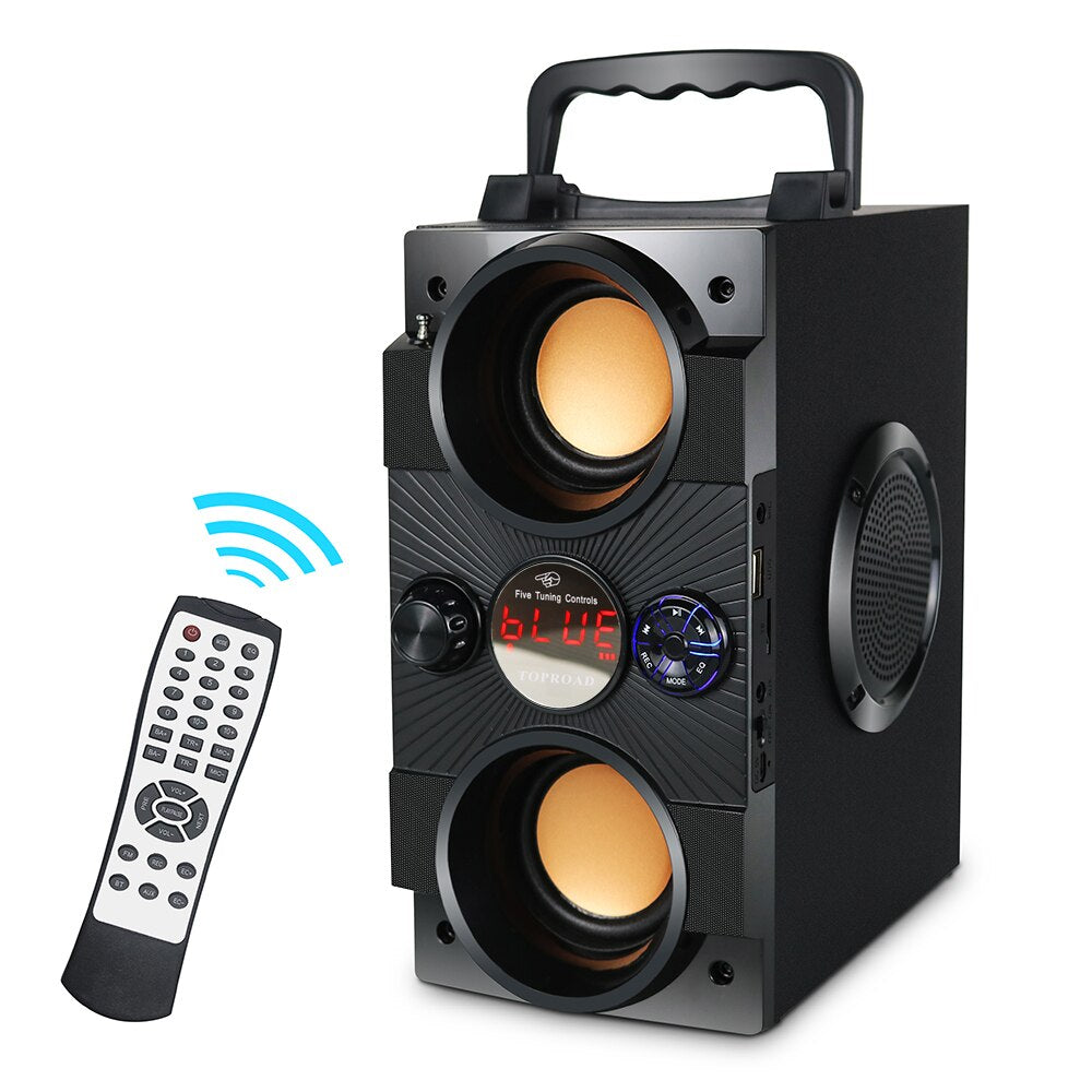 TOPROAD Portable Bluetooth Speaker 30W Big Power Boombox Bass Wireless Speakers Subwoofer Support Remote Control FM MIC AUX USB