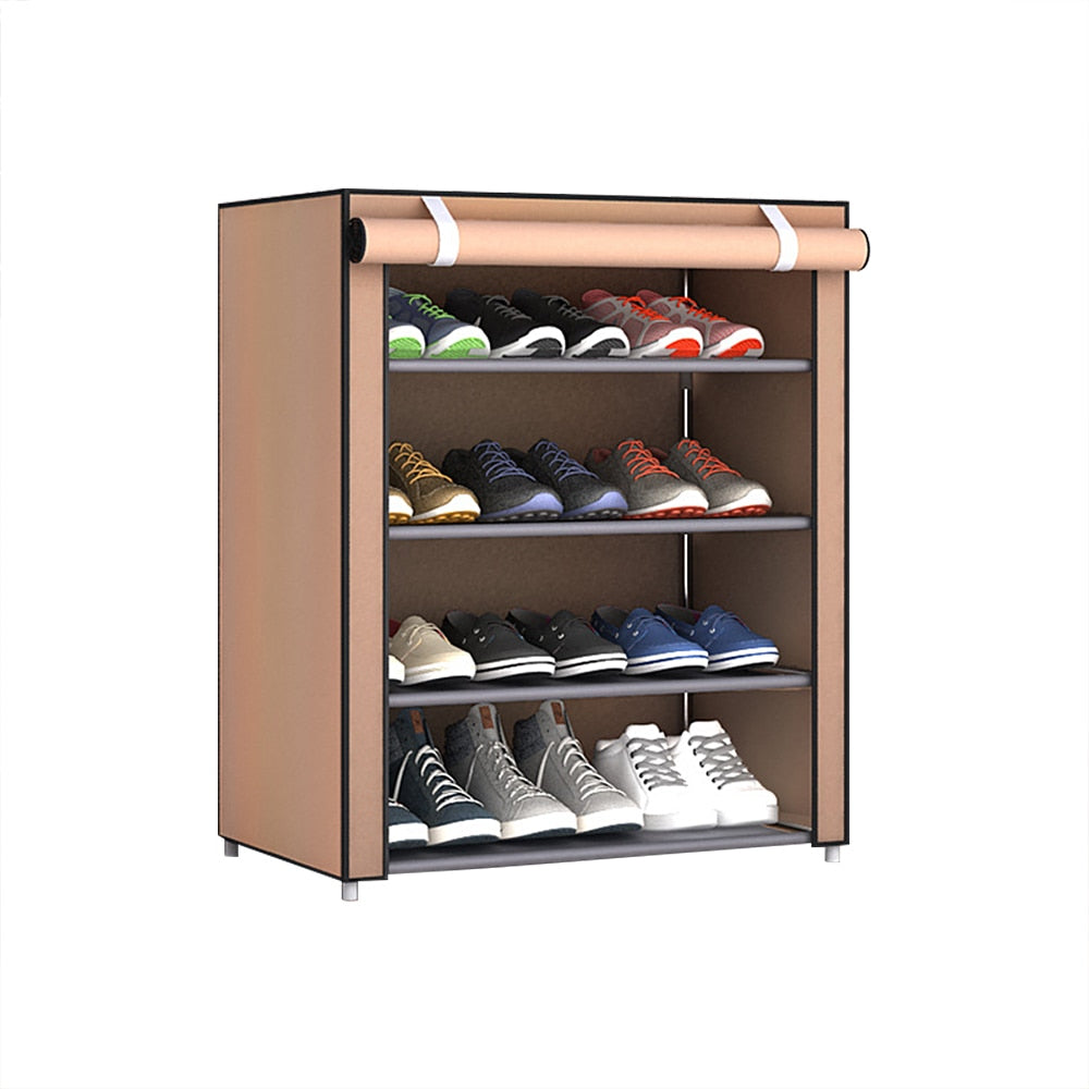 4/5/6/8/10Layers Shoes Rack With Dustproof Cloth Non-Woven Fabric Shoe Stands Organizer Closet Home Shoes Storage Holder Shelfs