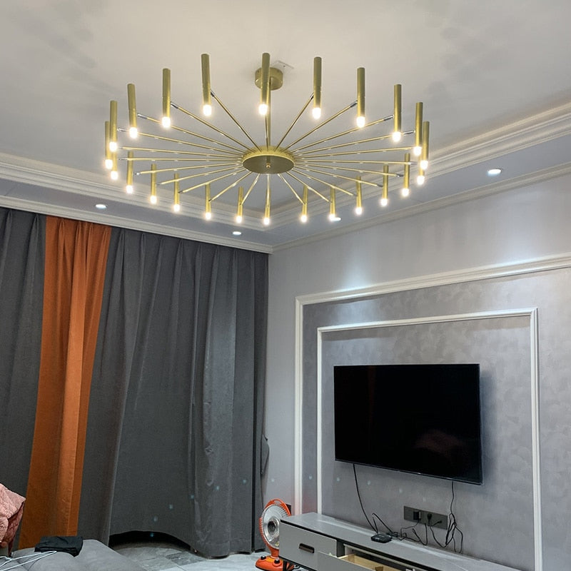 Modern Living Room Led Ceiling Chandelier Metal Black Gold G9 for Bedroom Home Decor Pendant Lamps Lighting Lusters Luminaires