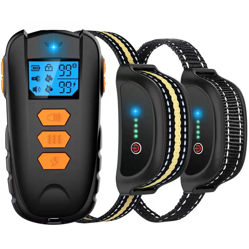 1000ft Electric Dog Training Collar Pet Remote Control Barkproof Collars for Dogs Vibration Sound Shock Rechargeable Waterproof