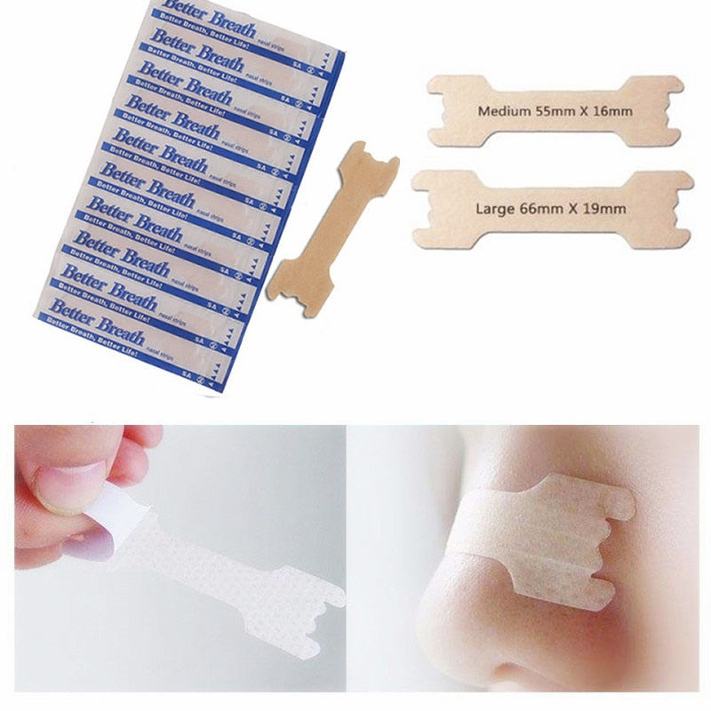 300/200/100PCS Better Breath Nasal Strips Right Way Stop Snoring Anti Snoring Strips Easier Better Breathe Health Care