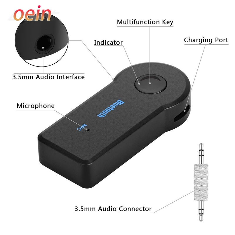 2 in 1 Wireless Bluetooth 5.0 Receiver Transmitter Adapter 3.5mm Jack For Car Music Audio Aux A2dp Headphone Reciever Handsfree