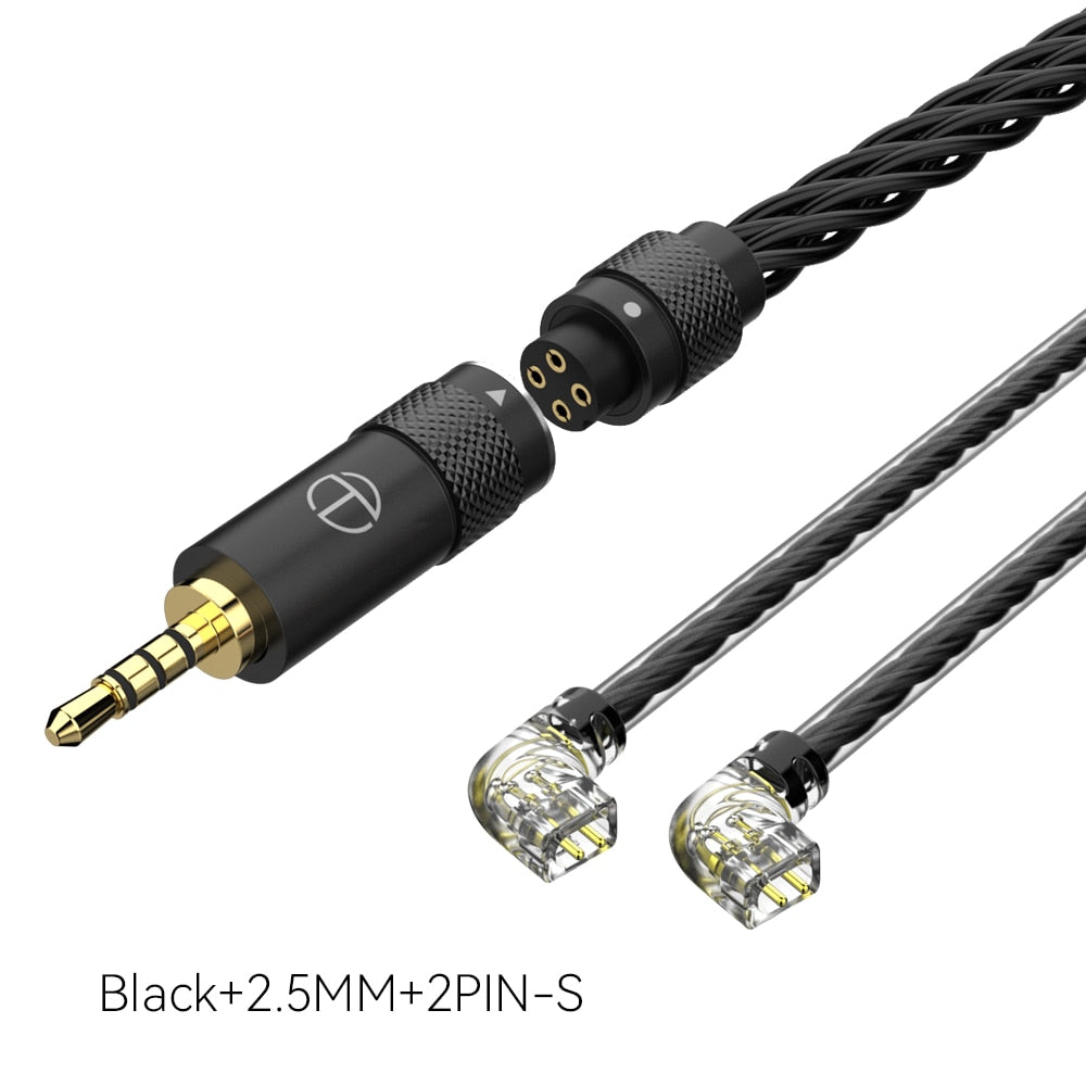 TRN T2 Pro 16 Core Earphones Silver Plated HIFI Upgrade Cable Gray\Black MT4 For TRN Kirin VX pro TA1 Max EMX ST5 For Xiaomi