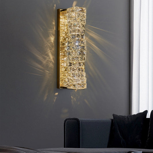 Modern Gold Chrome Luxury Crystal Wall Light Sconce Led Lamp For Living Room Bedroom Tv Background Lights Indoor Home Fixtures