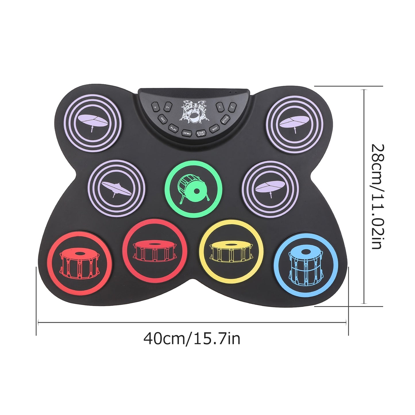 Silicone Electronic Drums Musical Instrument drum pad drum practice pad Portable Drum Kit Music drums With Drumsticks Foot Pedal