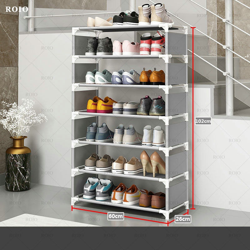 Simple Shoe Rack Metal Shoe Shelf Boots Shoes Rack Living Room Space Saving Shoes Organizer Stand Holder Nonwoven Shoe Cabinet