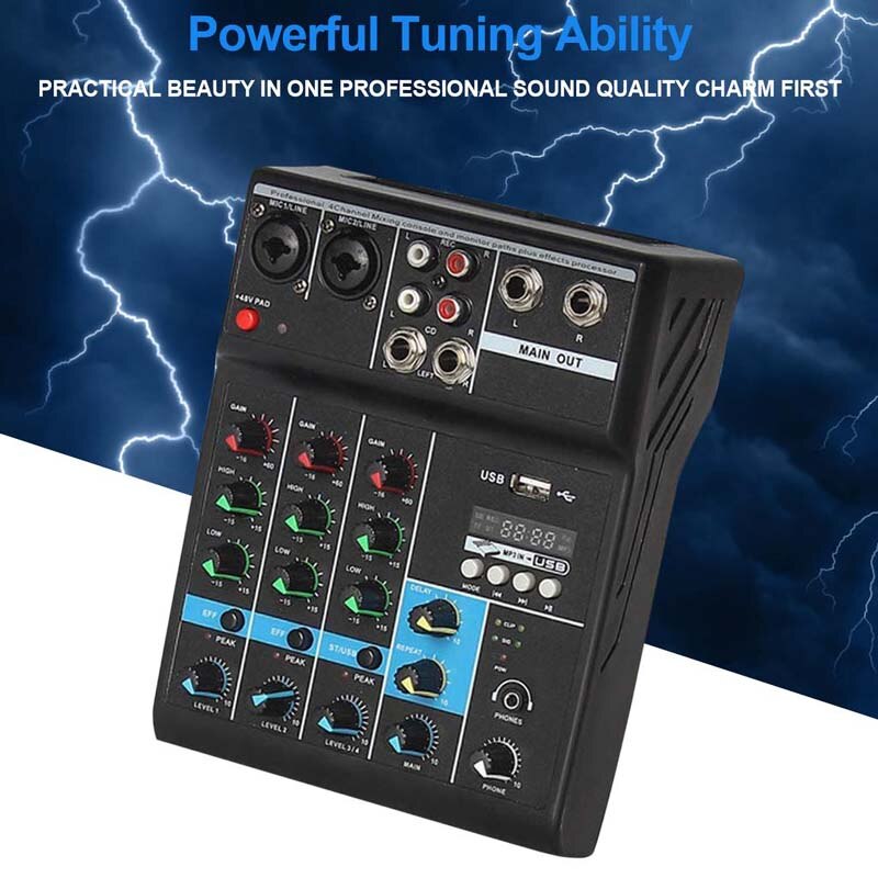 LEEDOAR AUDIO 4 5 Channel Professional Portable Mixer Sound Console Computer Input 48v Power Live Broadcast A4 A5 PK TEYUN JIY