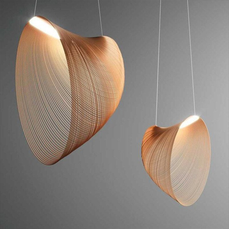 2022 New Bird&#39;s Nest Led Chandelier Ring Acrylic Wood Color Home Design for Bedroom Dining Living Room Pendant Lighting Fixture