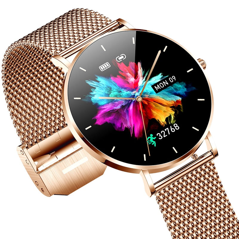 2022 New Ultra Thin Smart Watch Women 1.36&quot; AMOLED 360*360 HD Pixel Display Always Show Time Call Reminder Smartwatch Ladies+Box