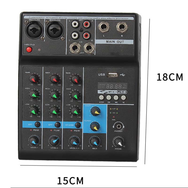 LEEDOAR AUDIO 4 5 Channel Professional Portable Mixer Sound Console Computer Input 48v Power Live Broadcast A4 A5 PK TEYUN JIY