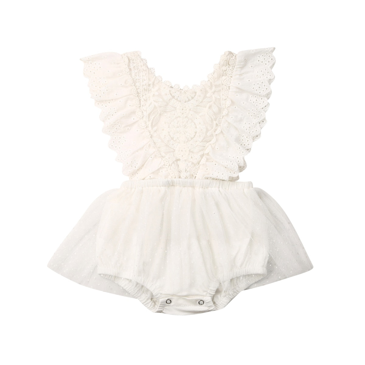 New Baby Girls Summer Romper Floral Lace Embroidery Romper Dress Straps Sleeveless Sweet Triangle-Bottom Jumpsuit