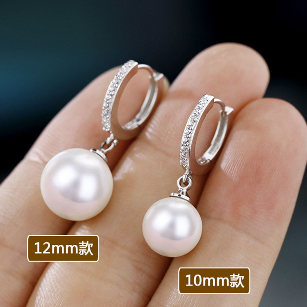 2023 New Pearl Earrings Real Natural Freshwater Pearl 925 Sterling Silver Earrings Pearl Jewelry Ladies Wedding Gifts