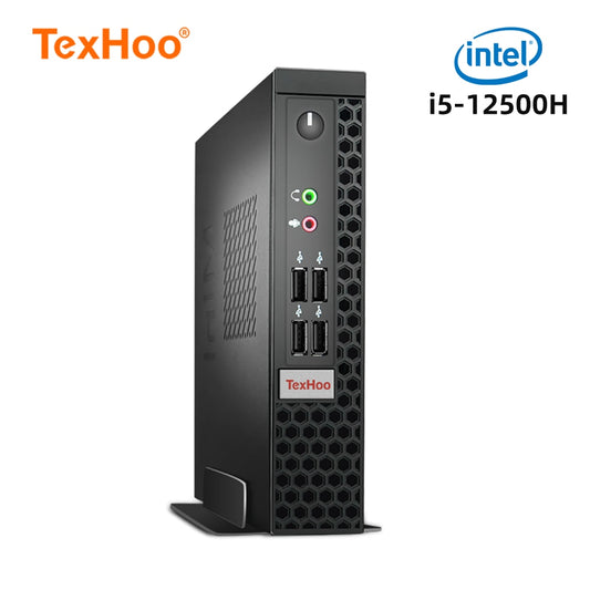 TexHoo Mini PC Gaming Computer Intel Core i7 i5 12500H Processor AMD Video Cards-4G ITX Windows 11 Pro 10 Linux System Unit Wifi