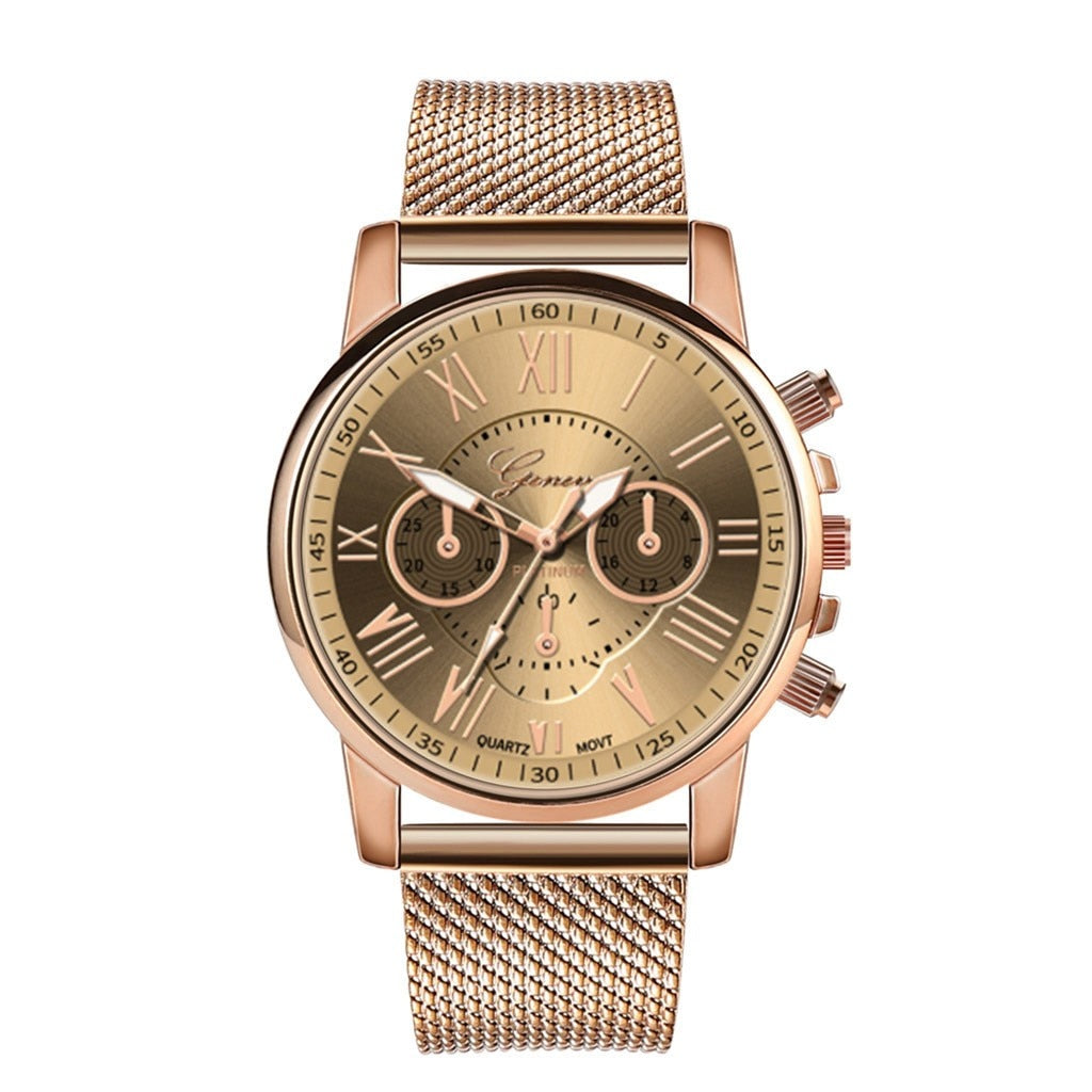 Business Women&#39;s Watches Fashion Geneva Brand Roman Numeral Simple Clock Kol Saati Montre Femme Relogio Feminino Reloj Mujer