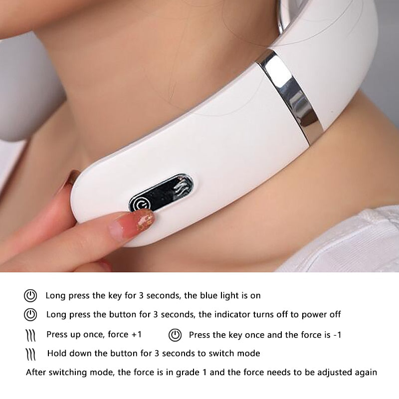 Smart Electric Neck Massager Shoulder Body Massager Low Frequency Magnetic Therapy Pulse Pain Relief Tool Health Care