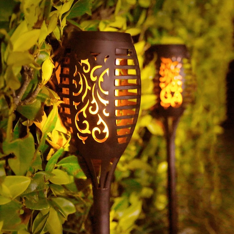 96 LED Outdoor Solar Lights Garden Lights Pathway Lighting Waterproof Patio Flickering Dancing Torch Flame Lamp Garden Decor