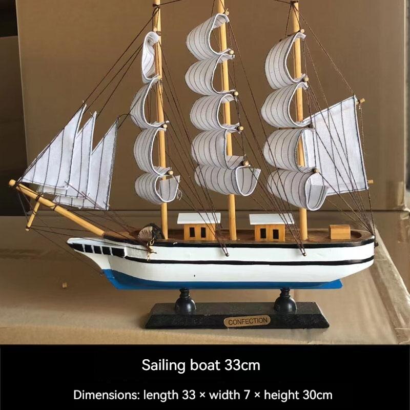 Wooden Sailboat Model Caribbean Black Pearl Pirate Ship Boat Ornaments Office Living Room Home Decoration Home Crafts