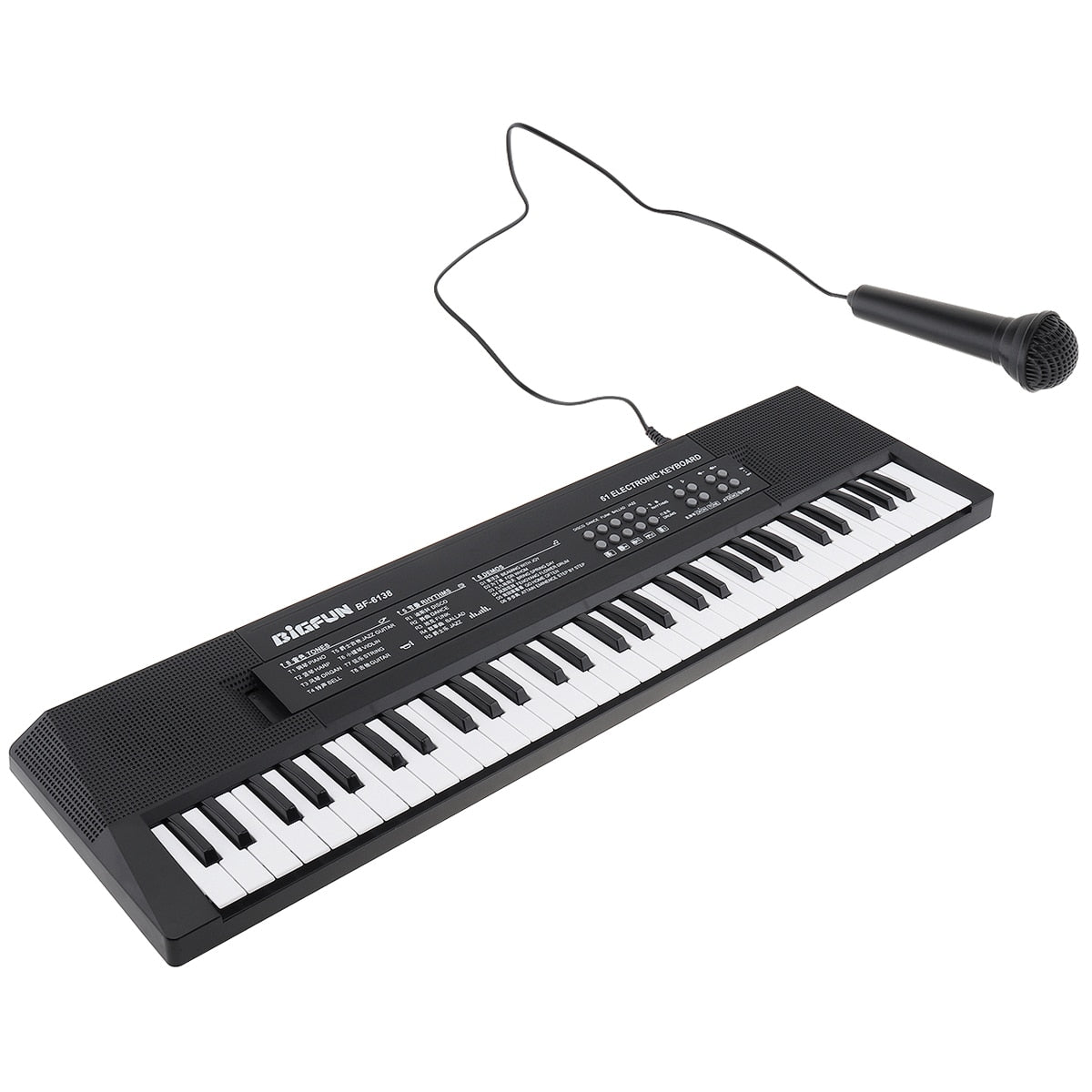 61 Keys Electronic Keyboard Piano Portable Digital Music Key Board with Microphone Children Gift Musical Enlightenment