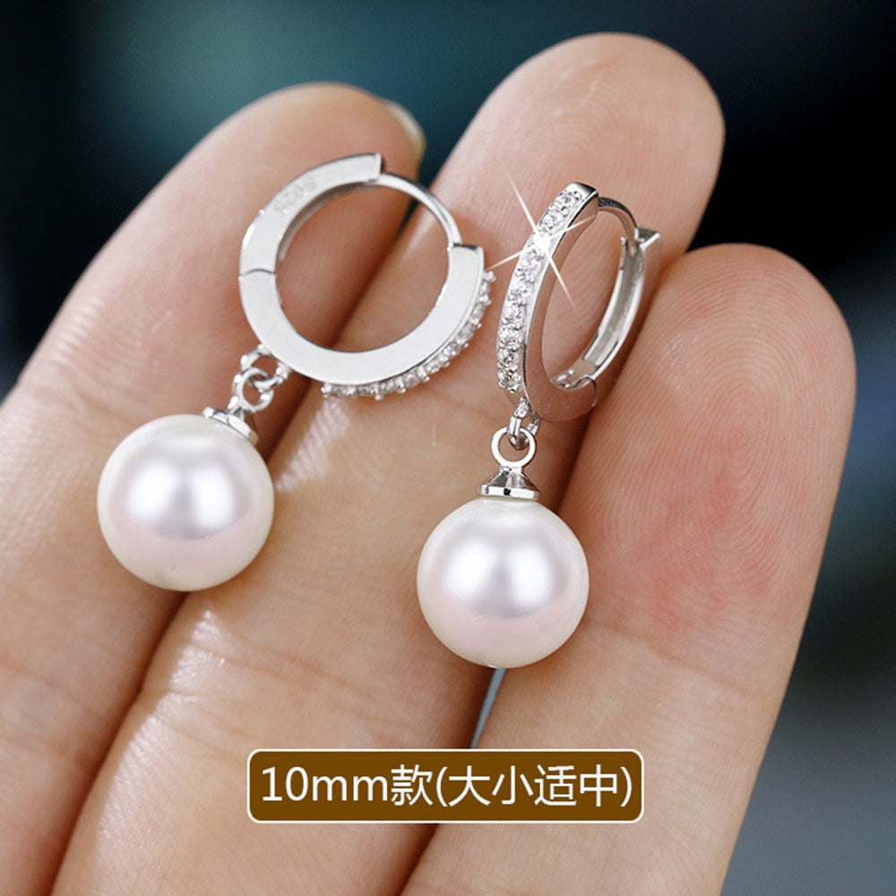 2023 New Pearl Earrings Real Natural Freshwater Pearl 925 Sterling Silver Earrings Pearl Jewelry Ladies Wedding Gifts