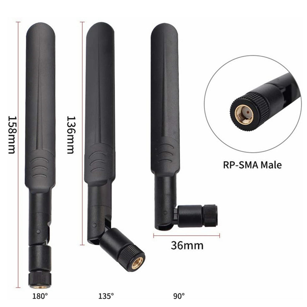 2x8dBi 2.4GHz 5GHz Dual Band WiFi RP-SMA Male Antenna+2 X 35CM RP-SMA to U.FL/IPEX Pigtail Cable For M.2 NGFF WiFi WLAN Card