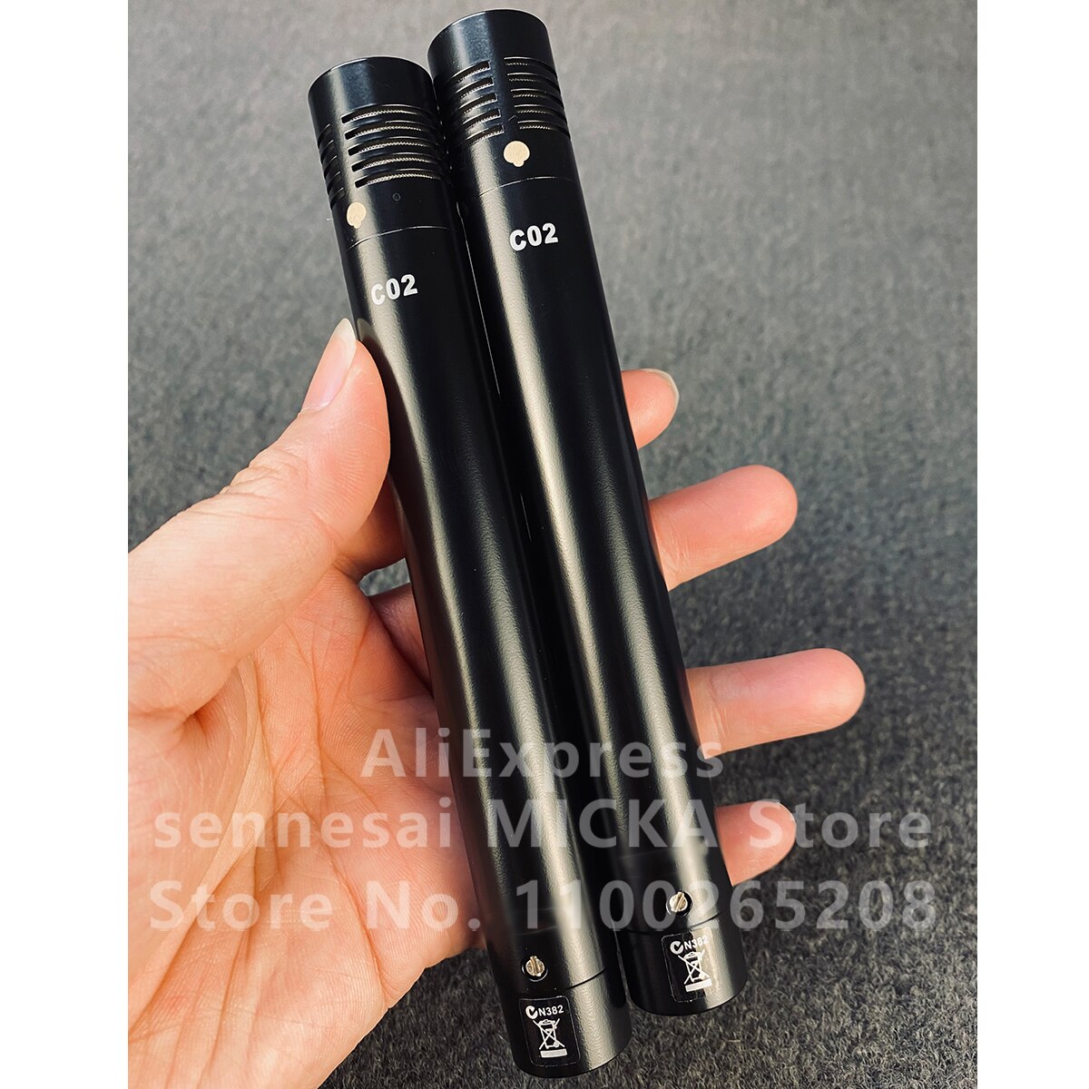 C02 One Pair Condenser Small-Diaphragm Suspension Pencil Shockproof Clip Microphone Piano Mic Pencil Type Record c02 Instrument