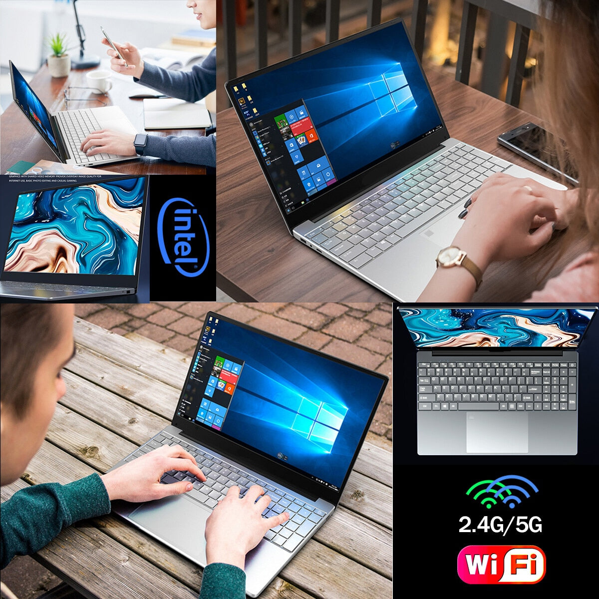 CARBAYTA Windows 10 11 Pro Ram 12GB Rom 128GB 256GB 512GB 1TB SSD Ultrabook Computer 5G Wifi Bluetooth Intel J4125 Gaming Laptop
