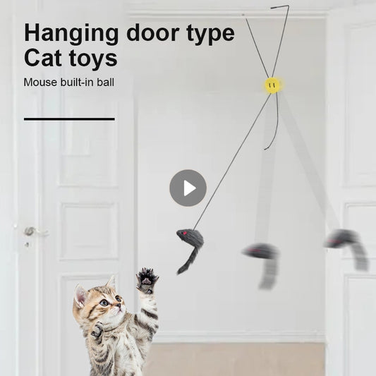 Cat Toy Self-hey Hanging Door Retractable Cat Scratch Rope Mouse Cat Stick Pet Cat Cat Supplies Hanging Door Funny Cat Supplies