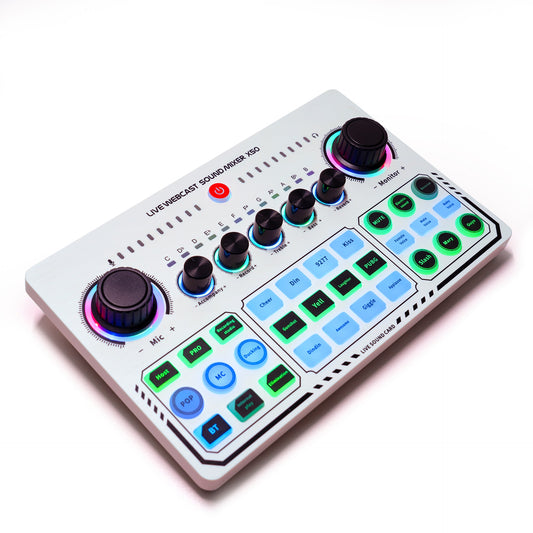 X50 Professional Recording Studio Sound Cards Live Stream USB Sound Card Live Broadcast Audio Mixer Interface for Living Games